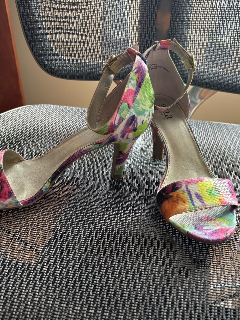 Floral Multicolor Ankle-Strap Heels - Women made by Anna